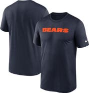 Nike Men's Nike Navy Chicago Bears Primetime Legend Wordmark Performance T-Shirt