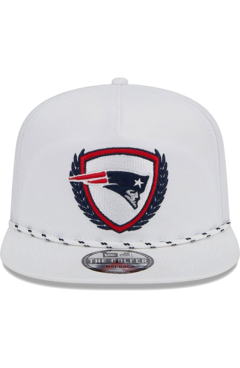 New Era Men's New Era White New England Patriots Tee Golfer 9FIFTY Snapback Hat, Alternate, color,