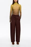 Bimba y Lola Technical Cotton Barrel Leg Trousers
