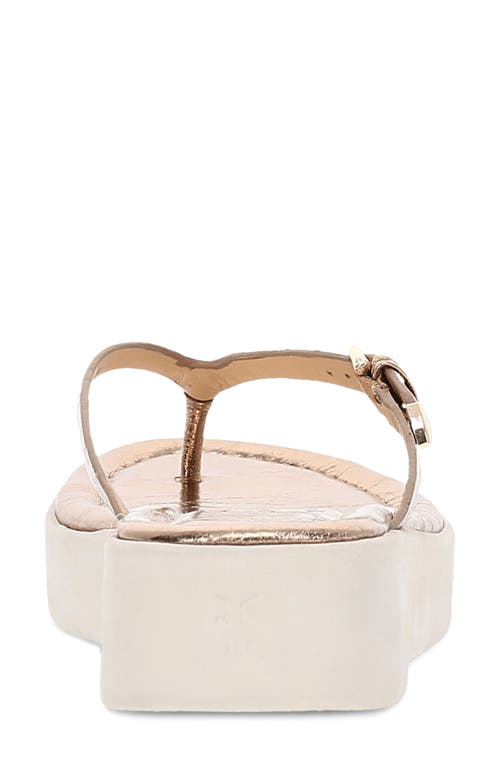 Frye Maya Buckle Platform Flip Flop In Dark Gold