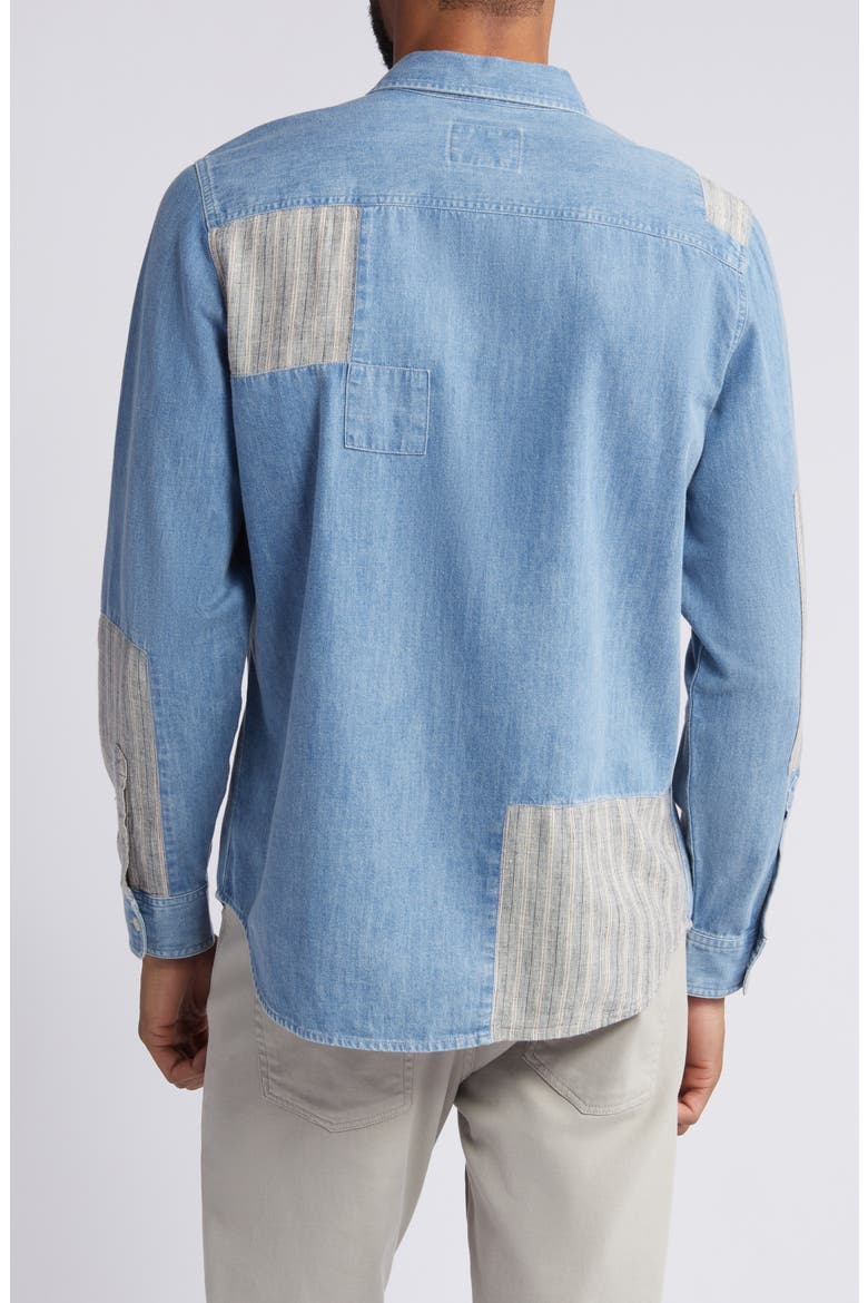 Larsen Patchwork Denim Button-Up Shirt, Alternate, color, MEDIUM INDIGO PATCHWORK