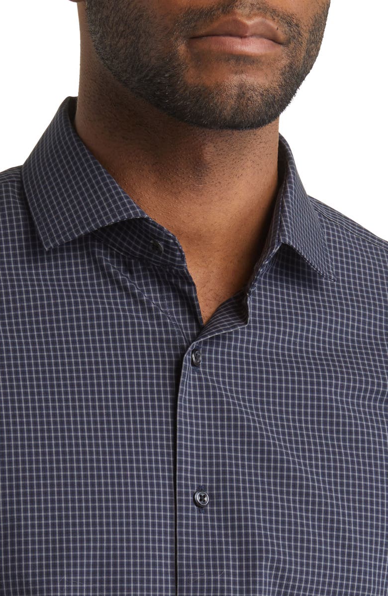 Nordstrom Men's Tech-Smart Trim Fit Stretch Check Cotton Blend Dress Shirt, Alternate, color, 