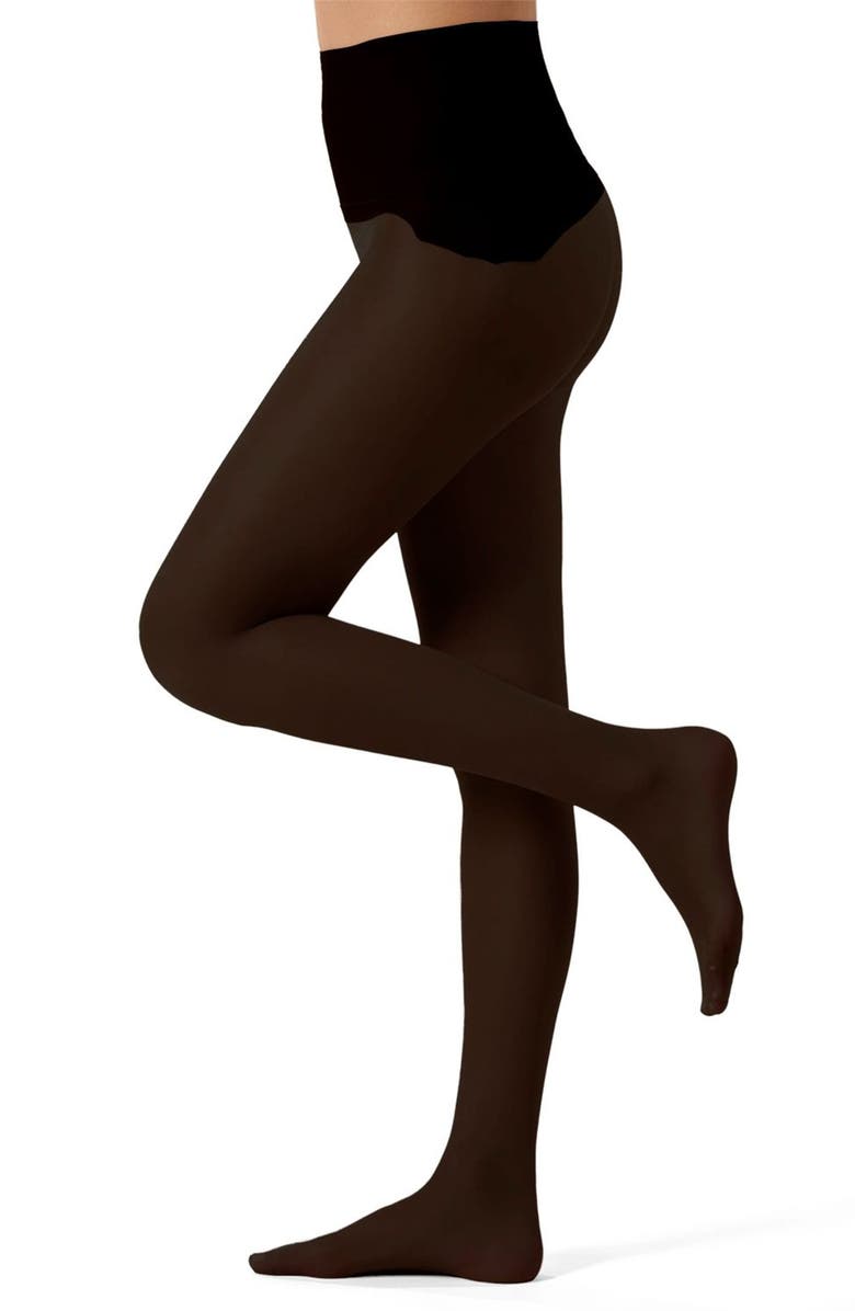 MeMoi Crystal Sheer Seamless Tights, Main, color, Black