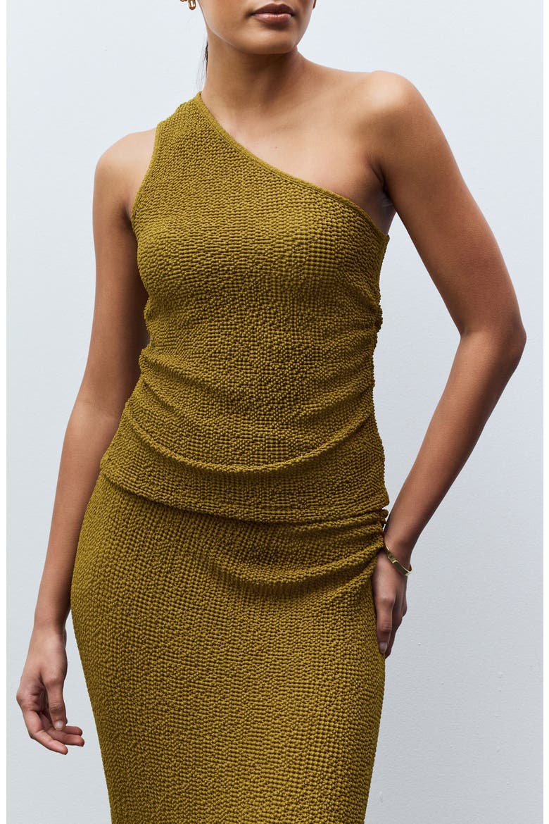 Texture One-Shoulder Top, Main, color, GREEN