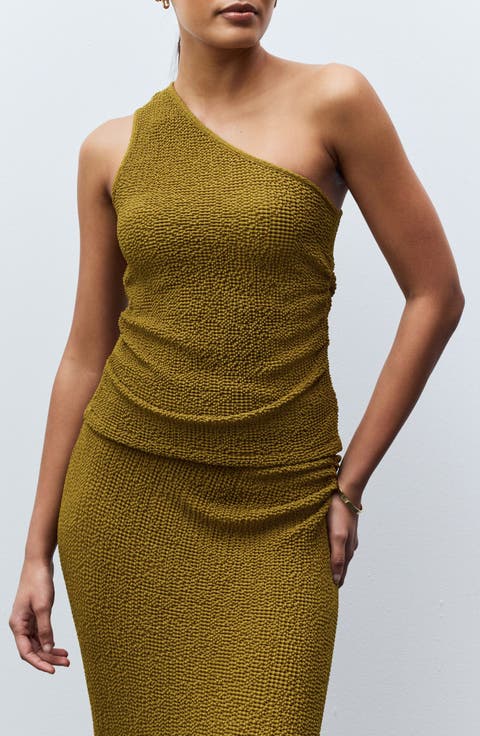 Texture One-Shoulder Top