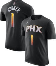 Jordan Brand Men's Jordan Brand Devin Booker Black Phoenix Suns 2022/23 Statement Edition Name & Number T-Shirt