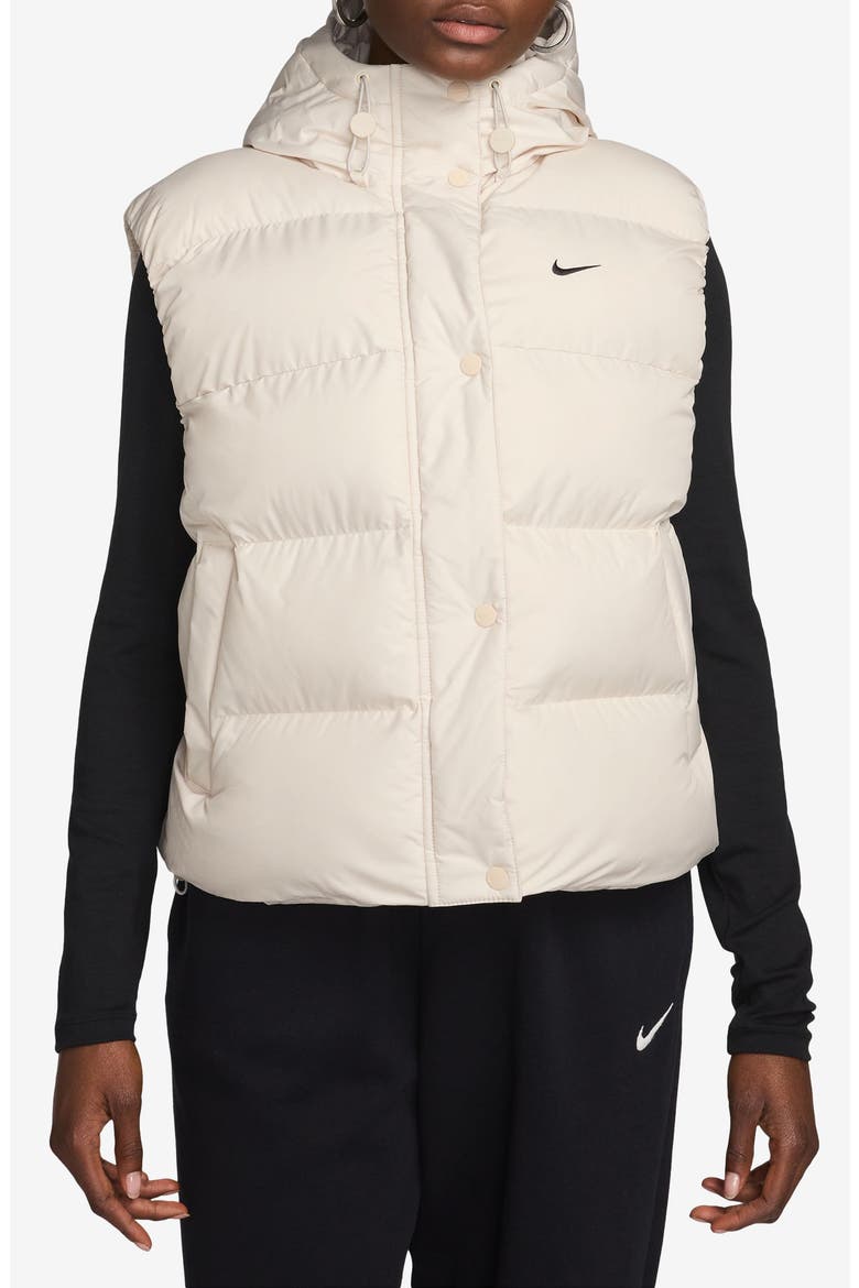 Therma-FIT Hooded Puffer Vest, Main, color, 104 LTOWBR/WHITE