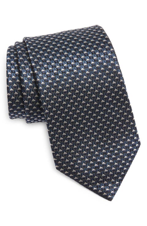Geometric Silk Jacquard Tie