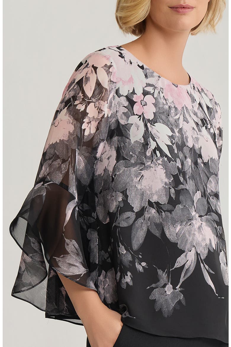 Floral Print Ruffle Sleeve Top, Alternate, color, TUTU PINK MULTI
