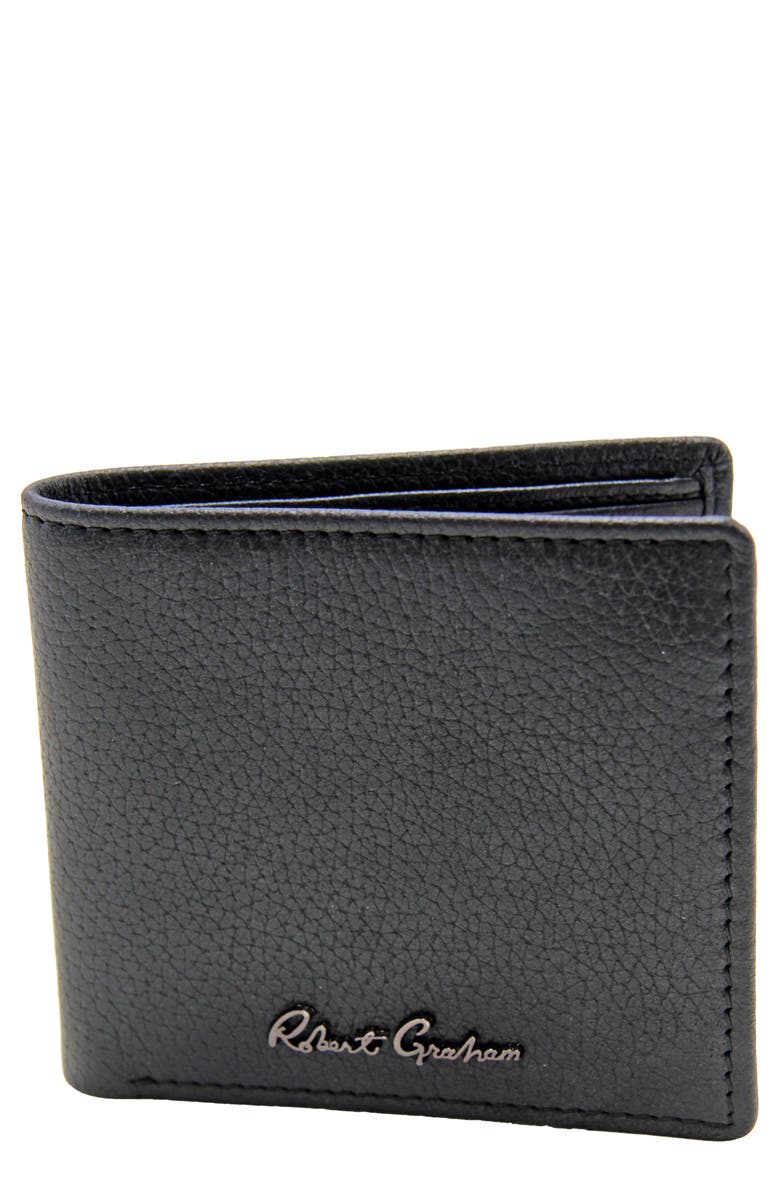 Robert Graham Nuance Leather Bifold Wallet, Main, color, Black