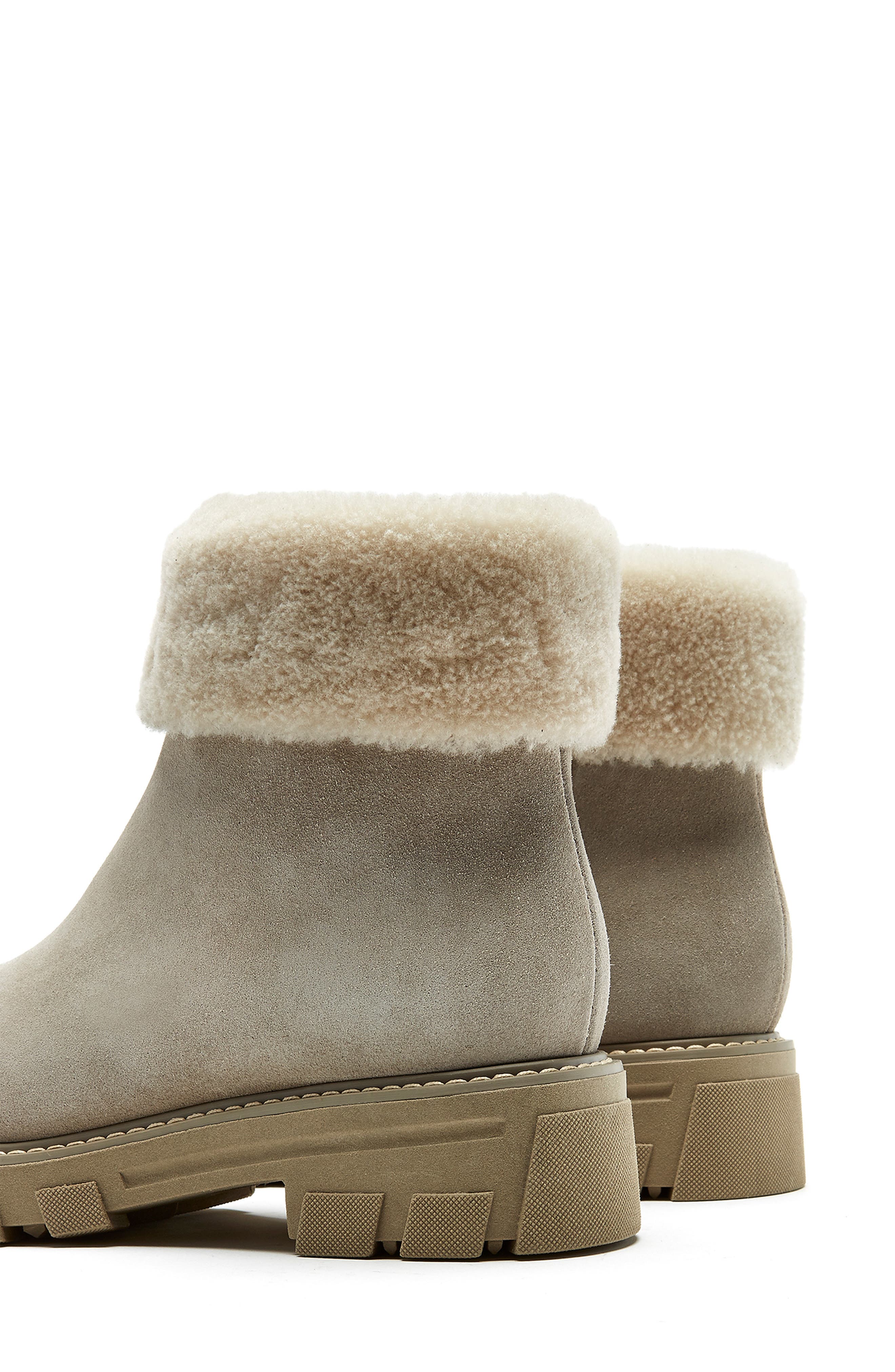 Abba City Dry™ Genuine Shearling Lined Waterproof Bootie, Alternate, color, PEBBLE SUEDE