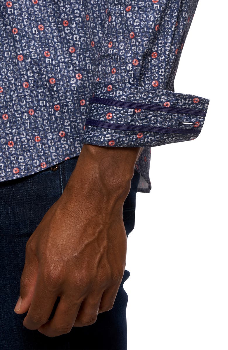 Robert Graham Priestley Ring Print Cotton Button-Up Shirt, Alternate, color, 