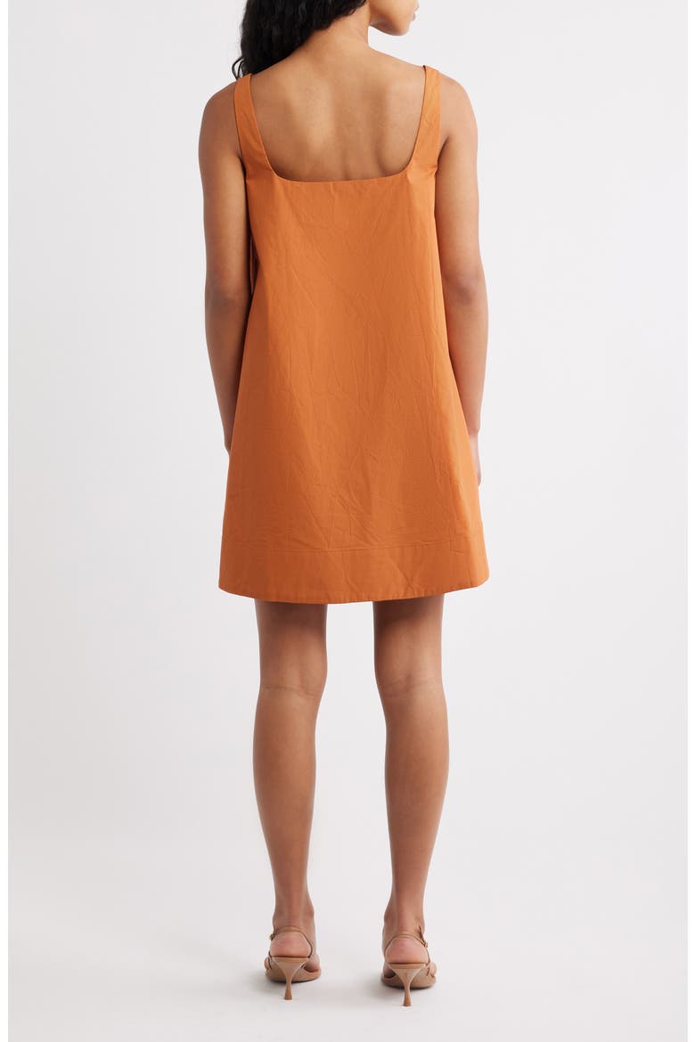 Kora Trapeze Cotton Minidress, Alternate, color, BROWN