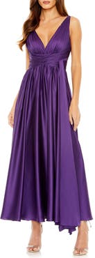 Mac Duggal Ruched Top Halter Gown
