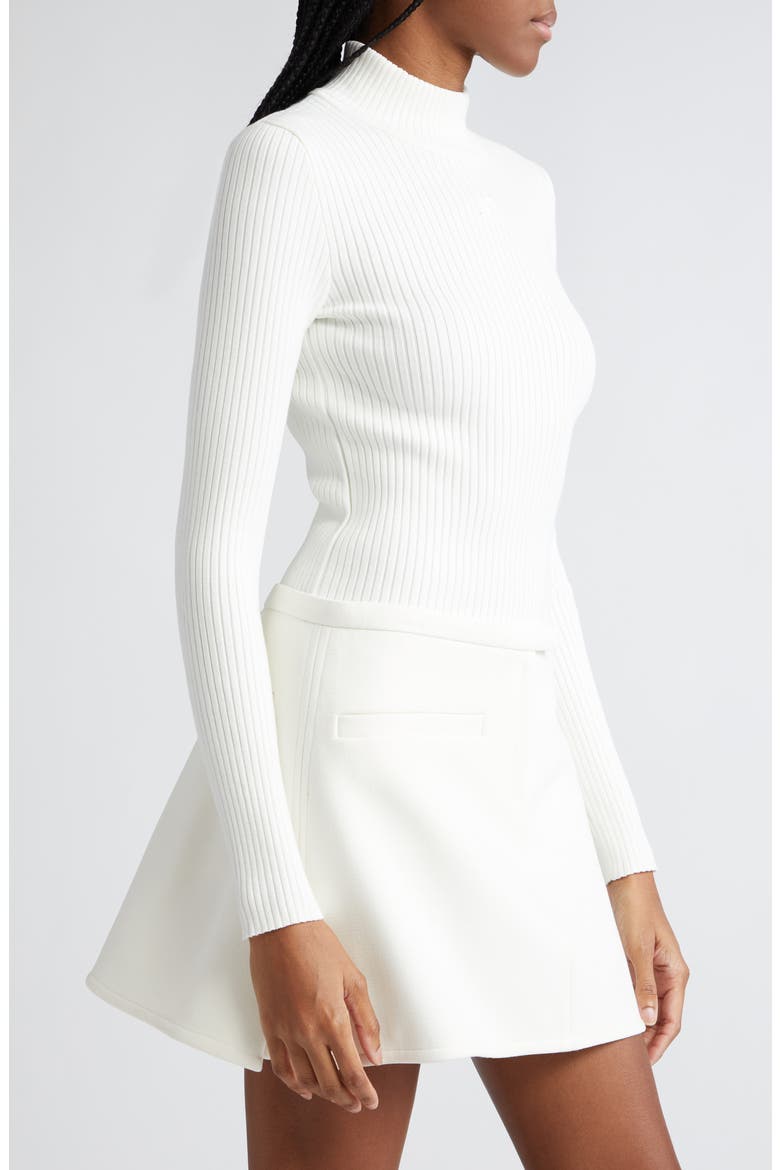 Mock Neck Rib Sweater, Alternate, color, HERITAGE WHITE