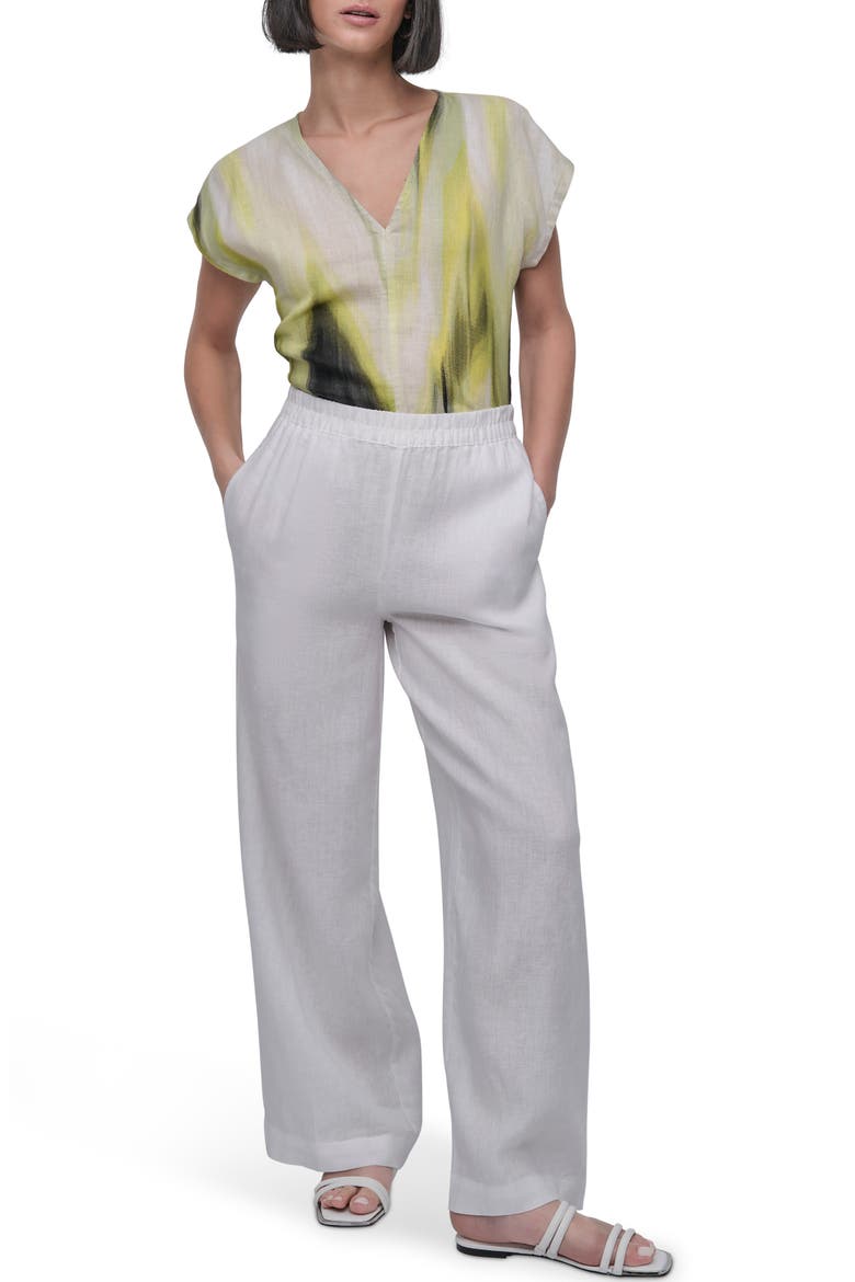 Wide Leg Linen Pants, Alternate, color, WHITE