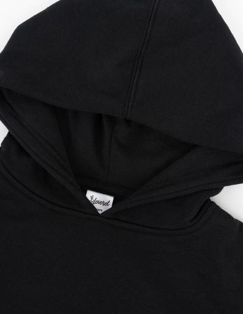 Leveret Kids Pullover Hoodie, Cotton Blend, Kangaroo Pocket, Solid Colors In Black