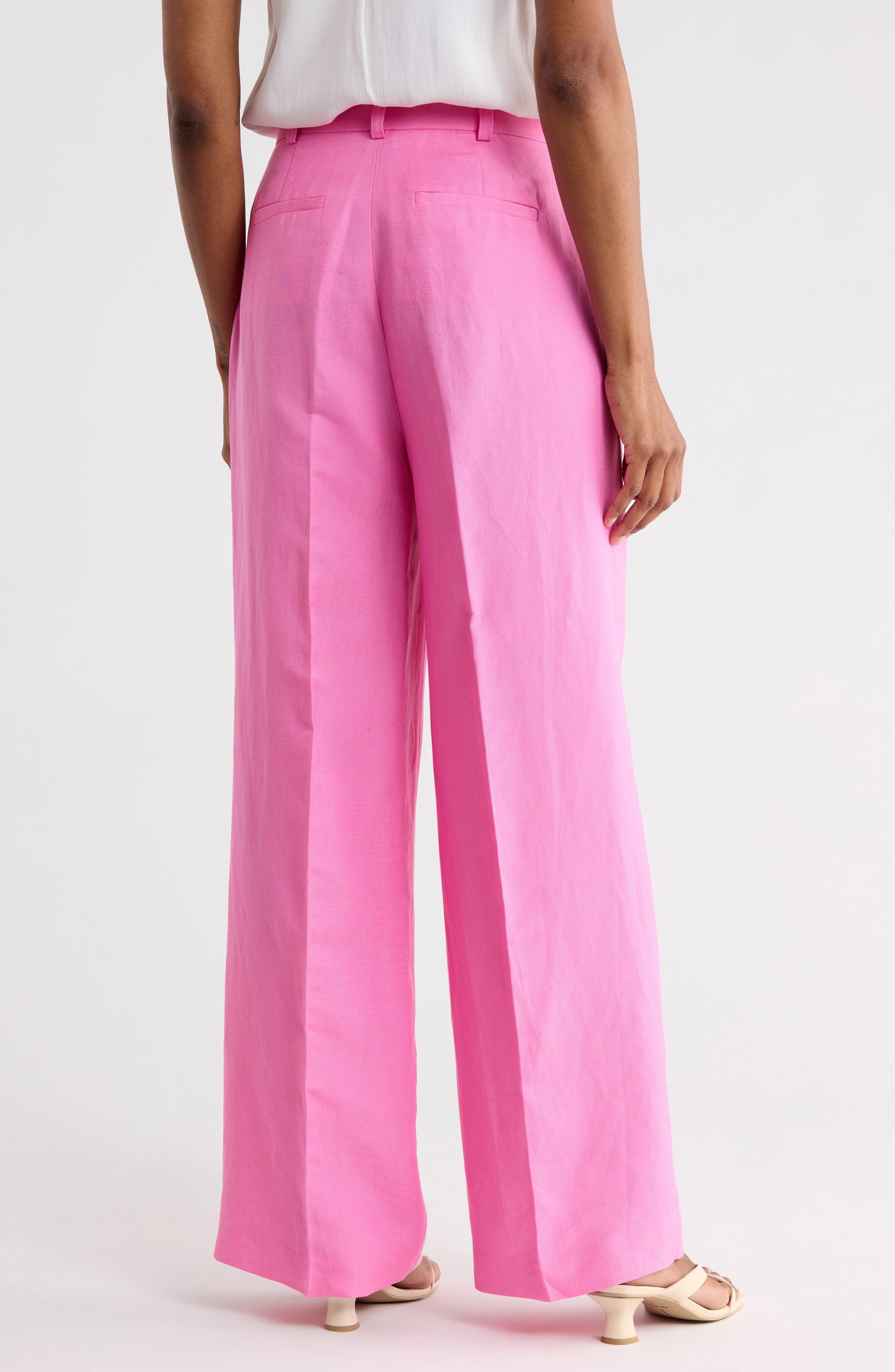 Linen Blend Wide Leg Pants - image 2