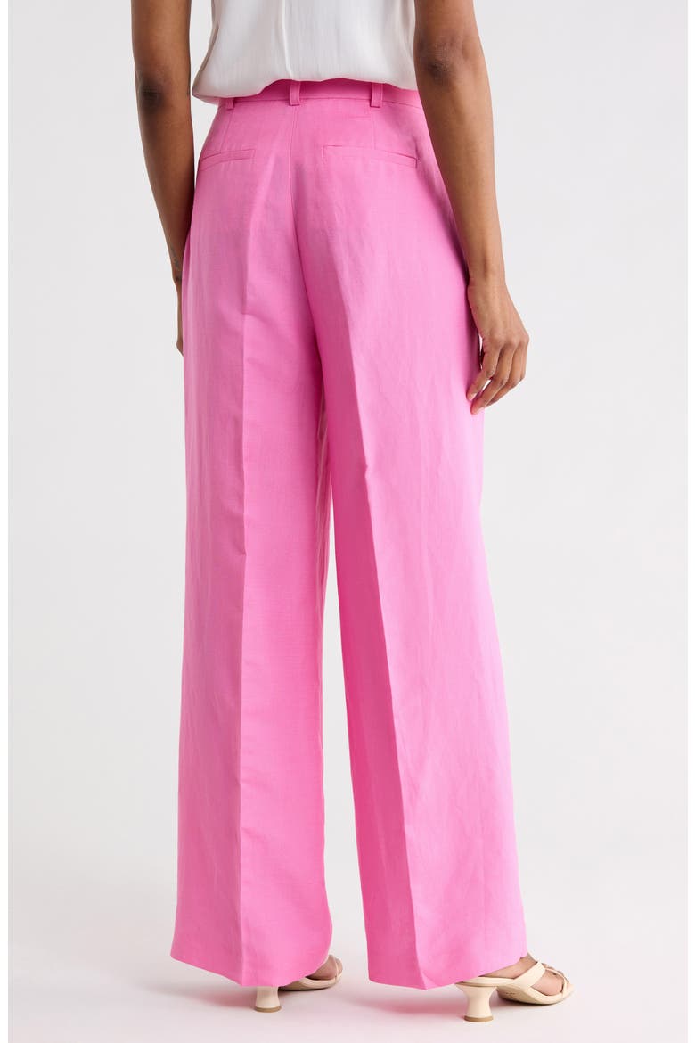 Linen Blend Wide Leg Pants, Alternate, color, POP PINK