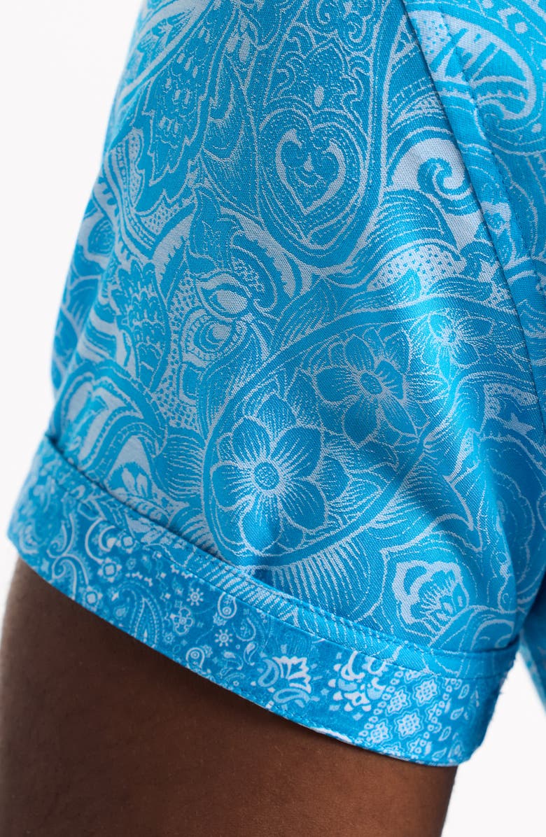 Robert Graham Hudson Short Sleeve Button-Up Shirt, Alternate, color, Blue