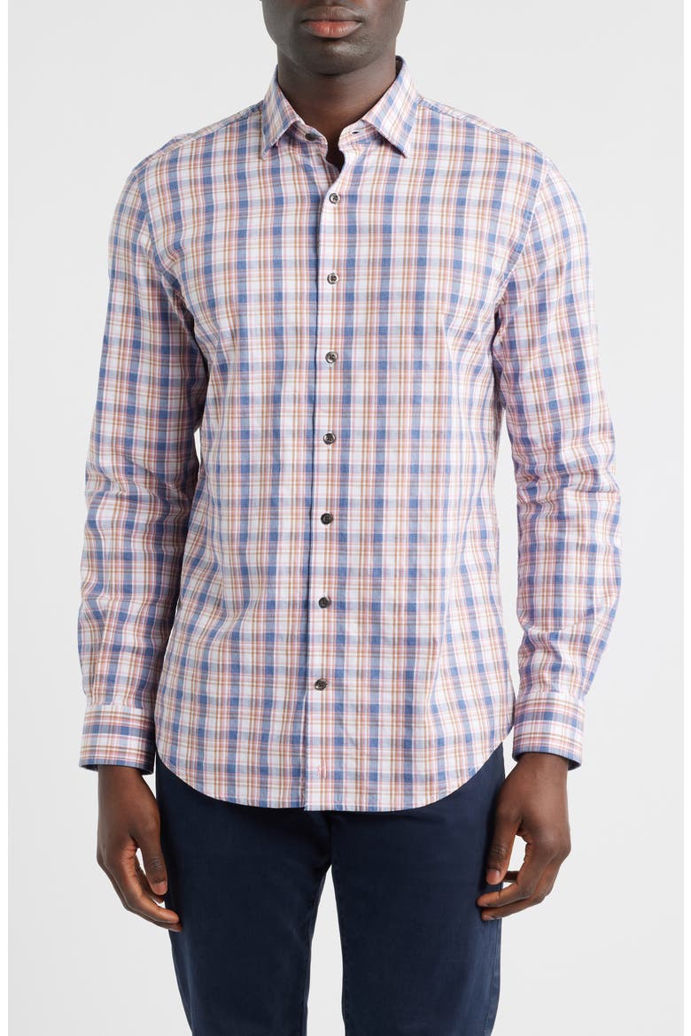 Jordi Plaid Button-Up Shirt, Main, color, LOLLIPOP