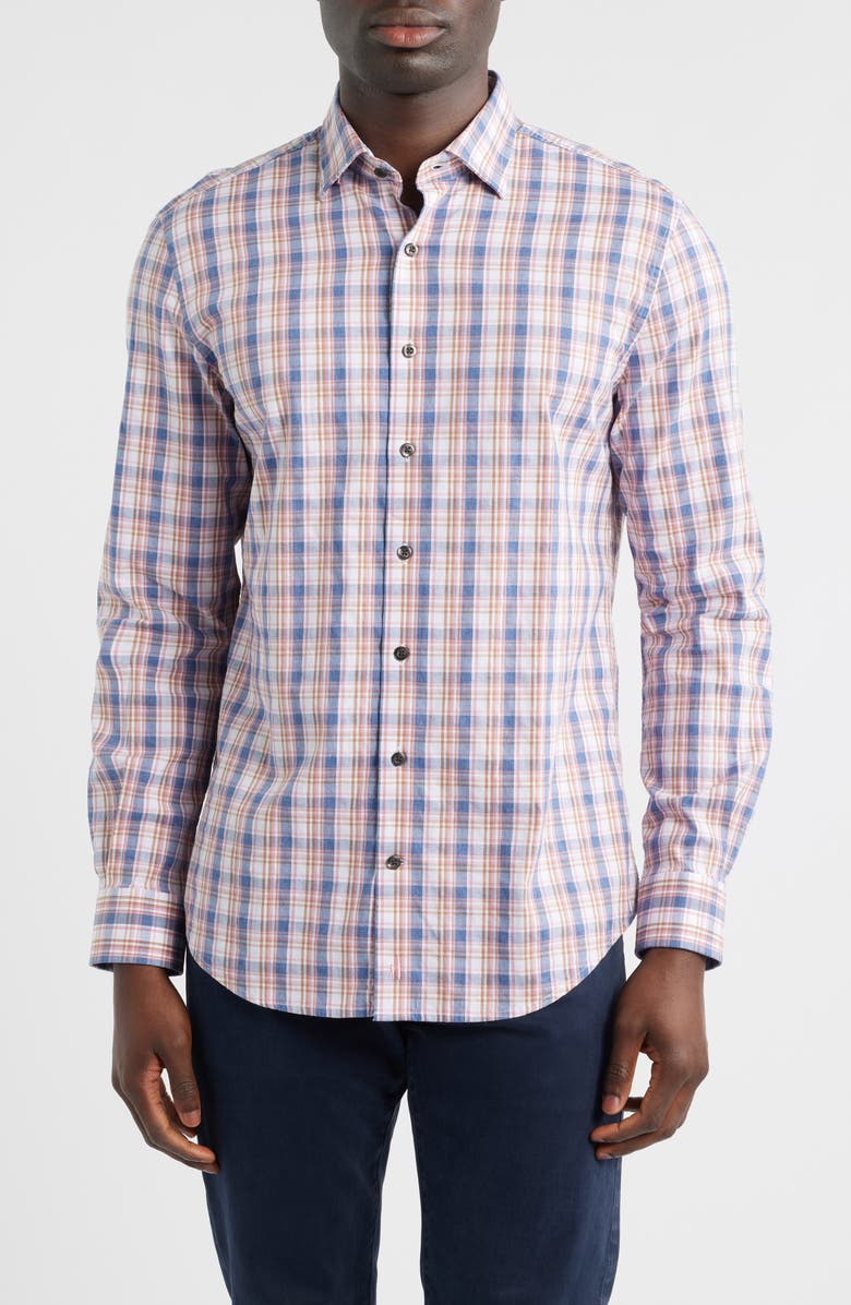 johnnie-O Jordi Plaid Button-Up Shirt, Main, color, Lollipop