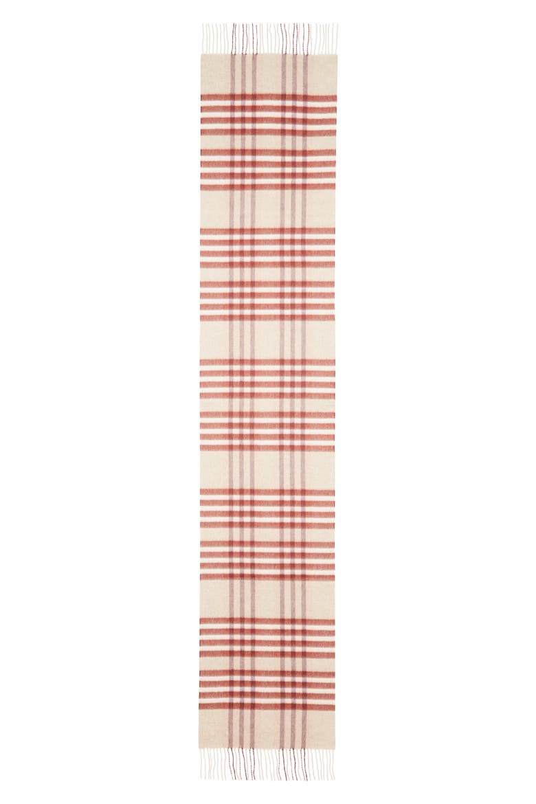 Grid Check Cashmere Fringe Scarf, Main, color, BLONDE RU7642