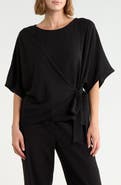 Renee C Side Tie Short Sleeve Top