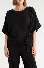 Renee C Side Tie Short Sleeve Top