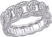 DELMAR Sterling Silver Diamond Link Ring - 0.25 ctw.
