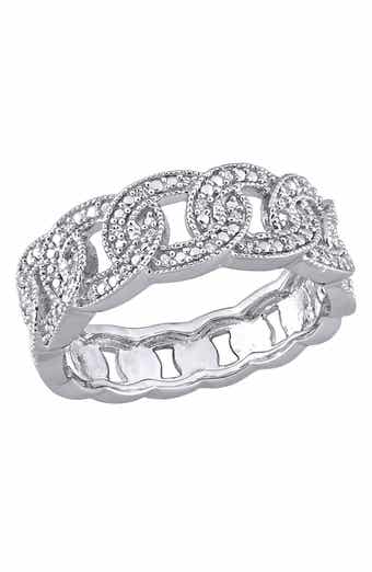 Sterling Silver Diamond Link Ring - 0.25 ctw.