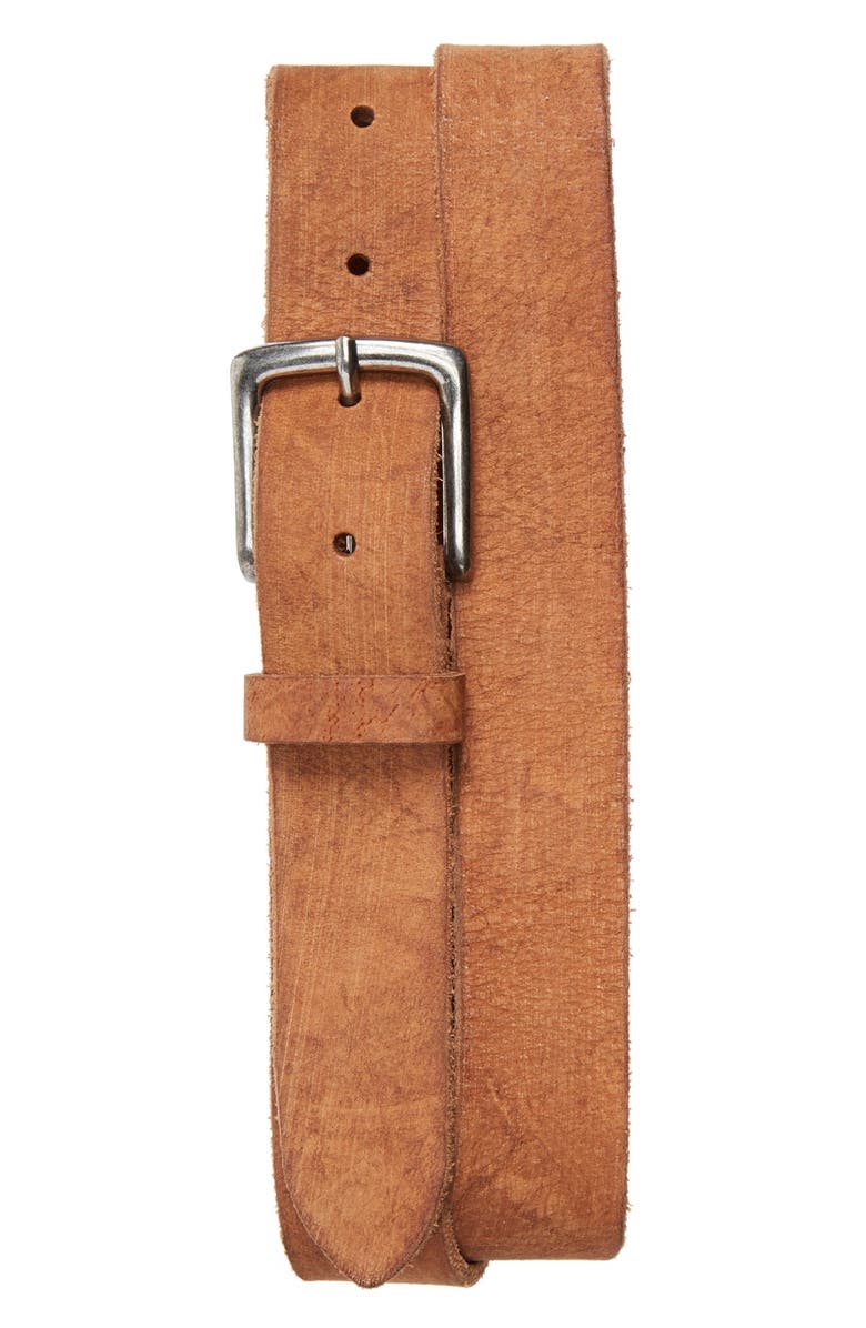Topman Oil Tanned Skinny Leather Belt, Main, color,
