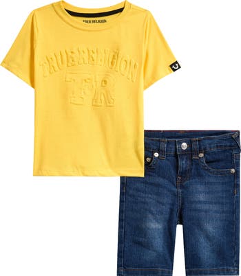 Kids' Embossed Logo T-Shirt & Denim Shorts