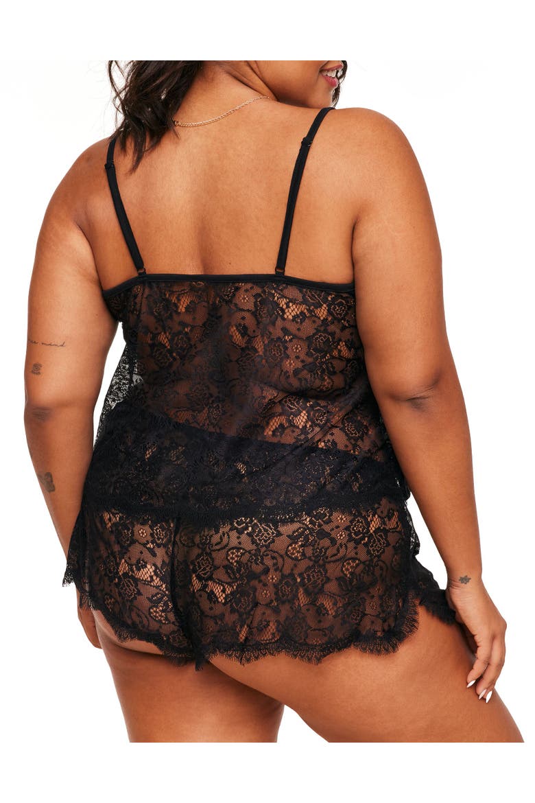 Regin Cami & Shorts Set Lingerie, Alternate, color, Black