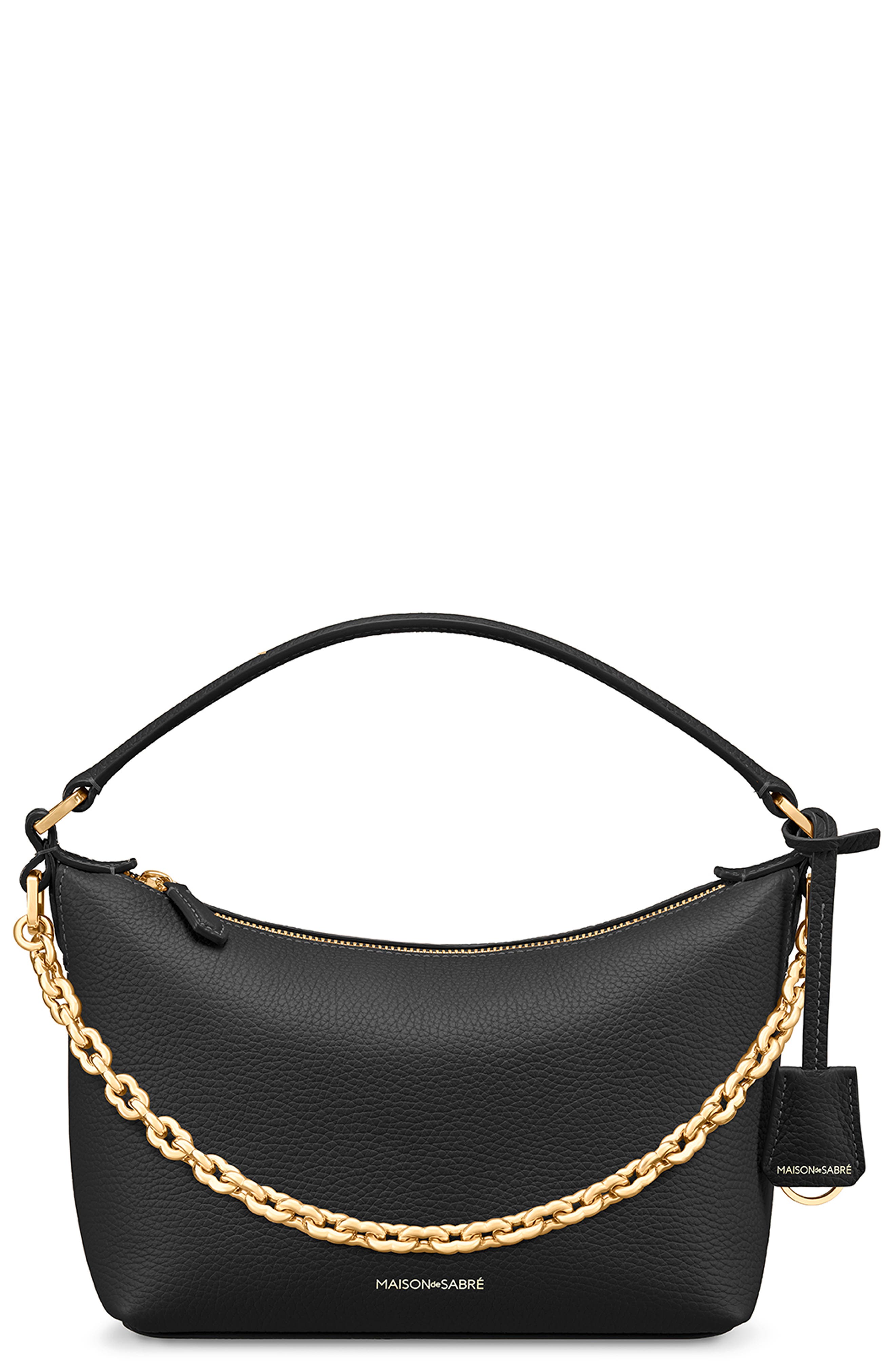 MAISON de SABRÉ The Limited-Edition Soft Hobo, Main, color, Black Caviar