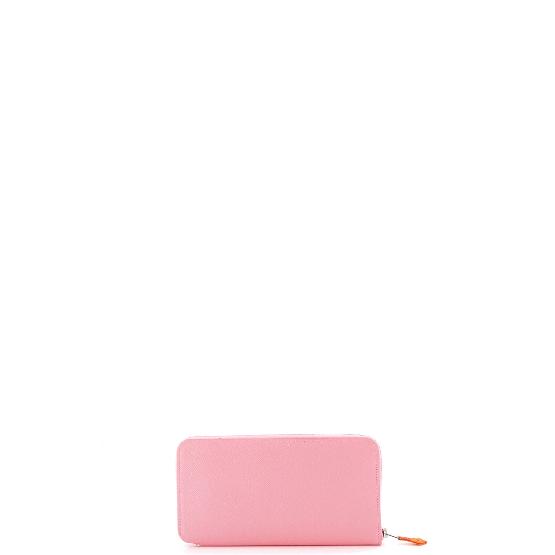 Pre-Owned Hermes Azap Zip Around Wallet Silk'in Epsom Long, Alternate, color, Rose Confetti