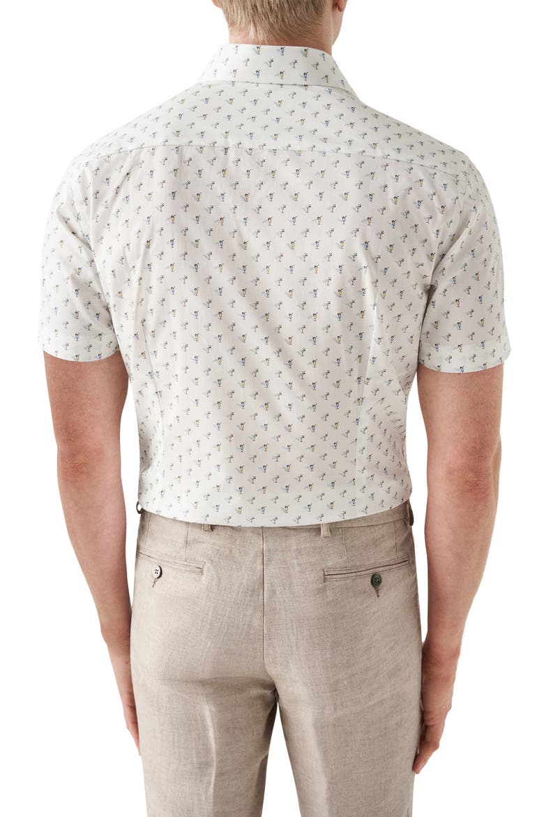 Contemporary Fit Drink Print Short Sleeve Shirt, Alternate, color, NATURAL