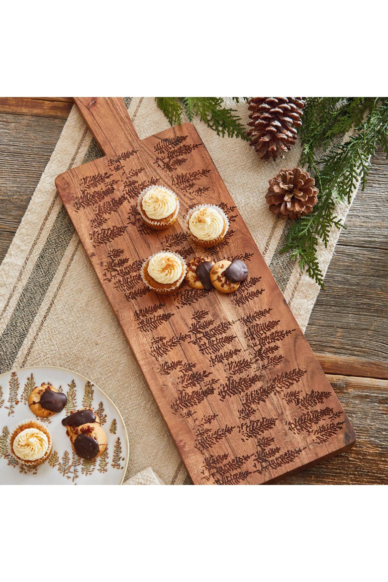 Aspen Rectangular Serving Board Tray Natural Wood Christmas, Alternate, color, Beige