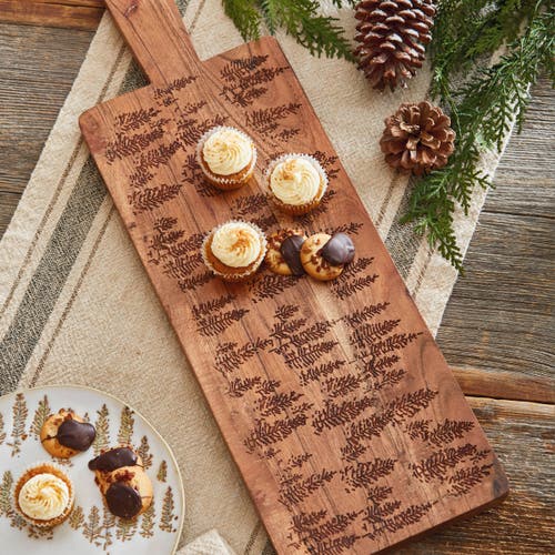 Tag Aspen Rectangular Serving Board Tray Natural Wood Christmas In Brown