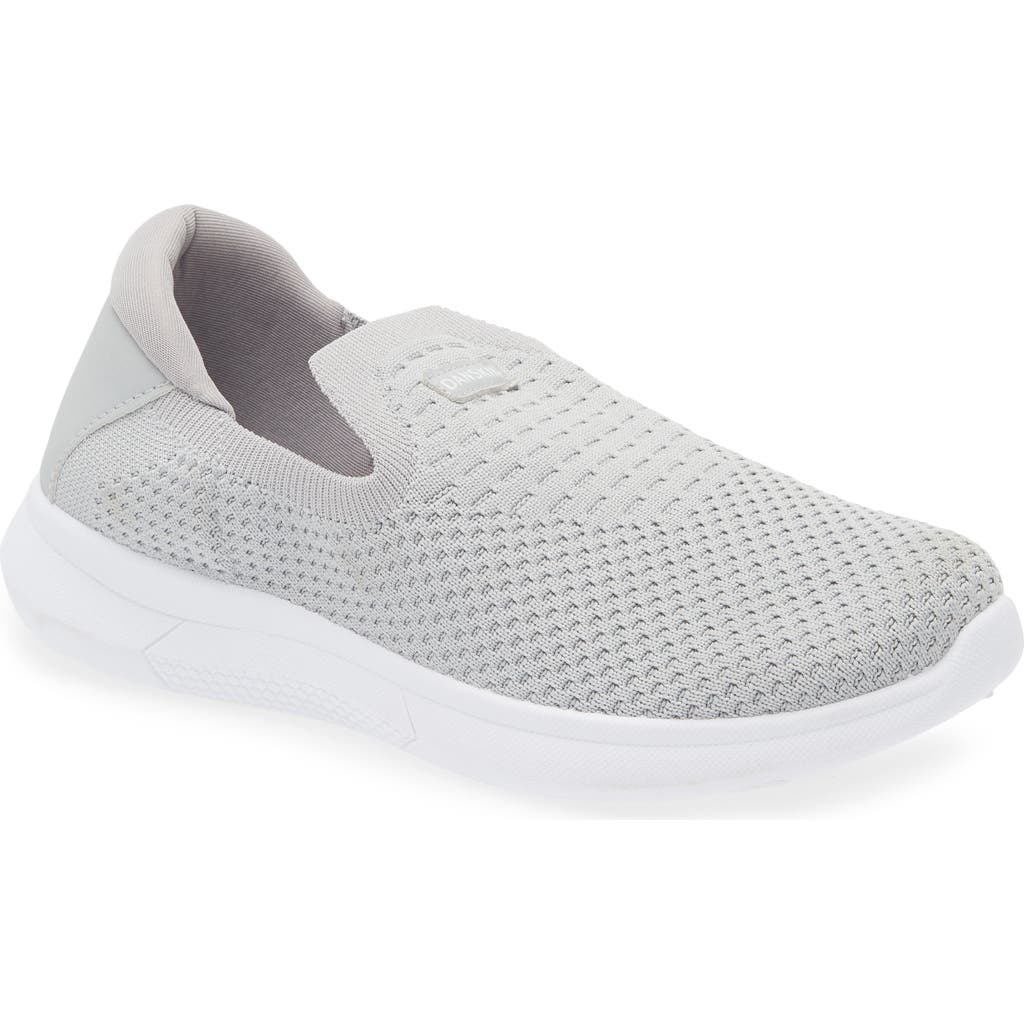 Danskin Textured Knit Slip-on Sneaker In Grey/white