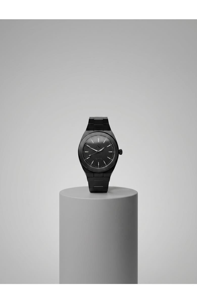 NCMPRBL Elevate Link Phantom Swiss Quartz Bracelet Watch, 42MM, Main, color, Black/Silver