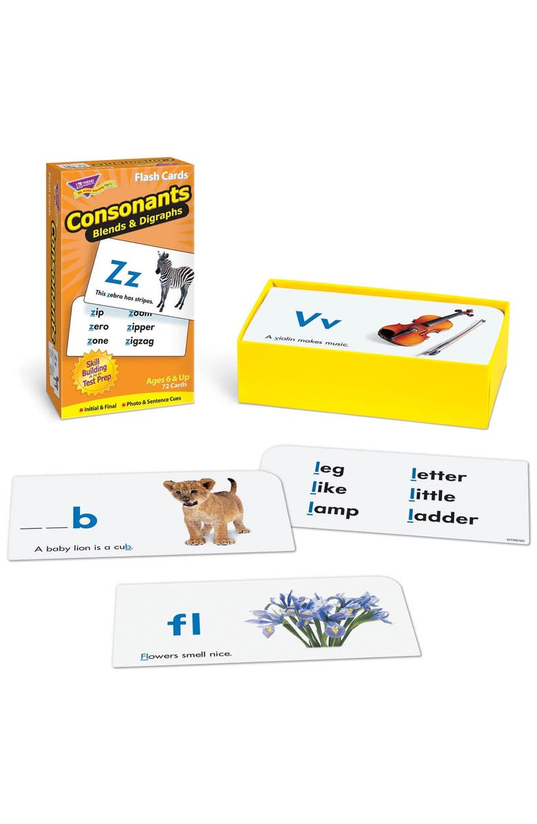 TREND enterprises, Inc. Consonants Flash Cards, Alternate, color, Multicolored