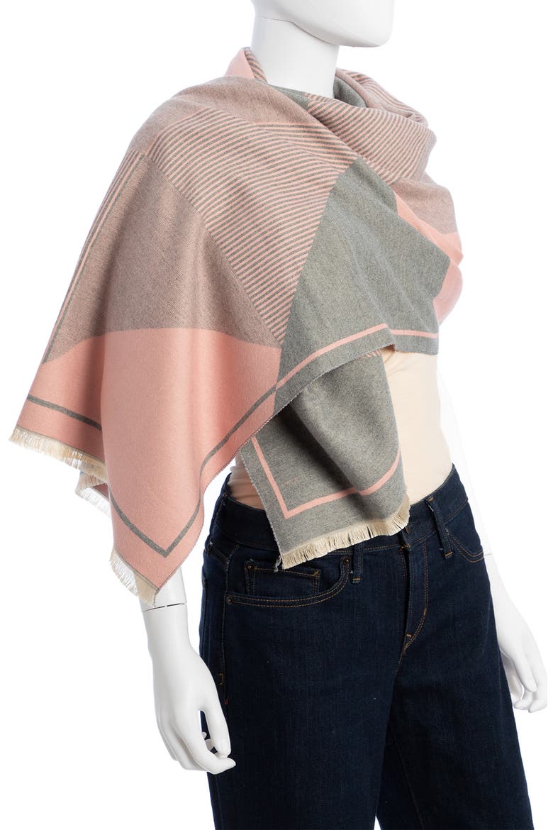 Mosaic Reversible Scarf, Alternate, color, BLUSH