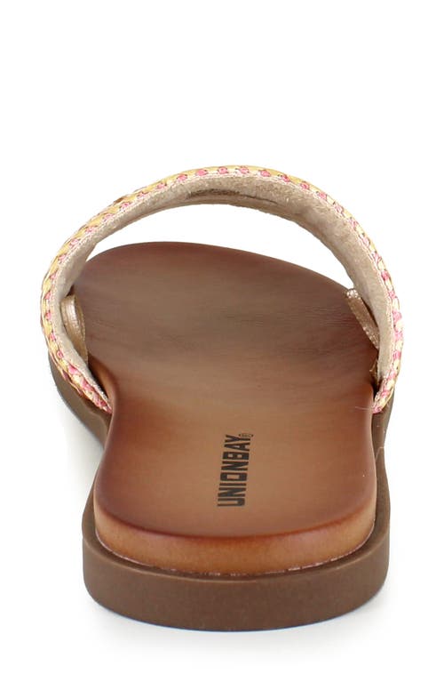 Unionbay Renee Slide Sandal In Natural Multi Raffia