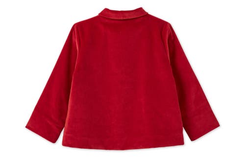 Vild House Of Little Organic Cotton Velvet Jacket In Red