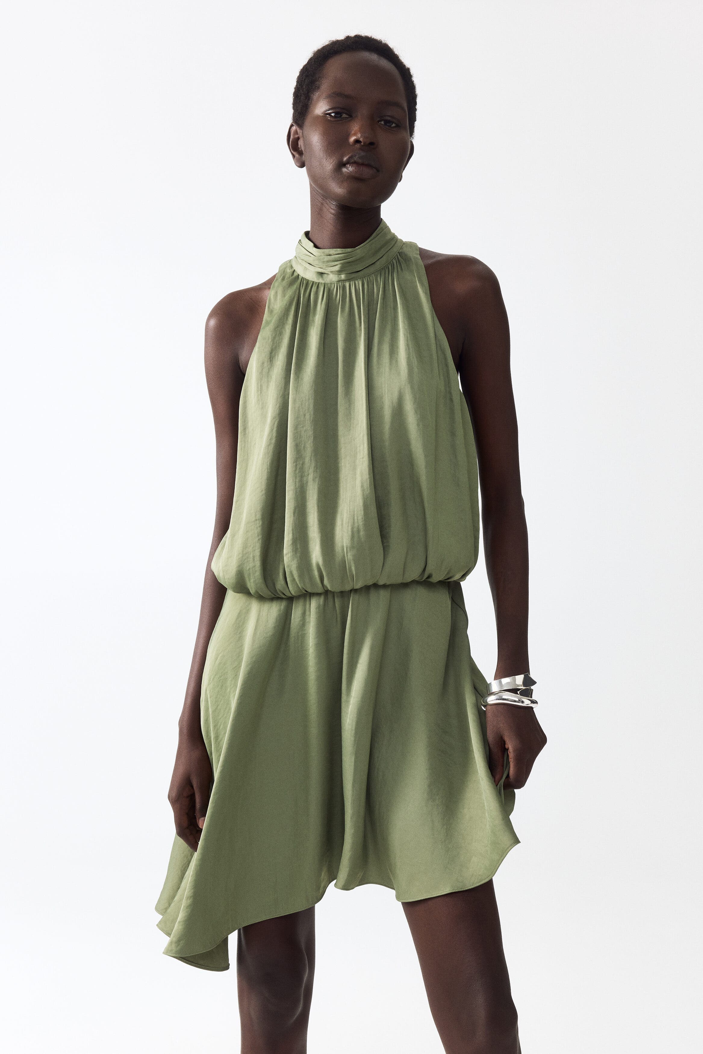 Asymmetric-skirt Dress - image 2