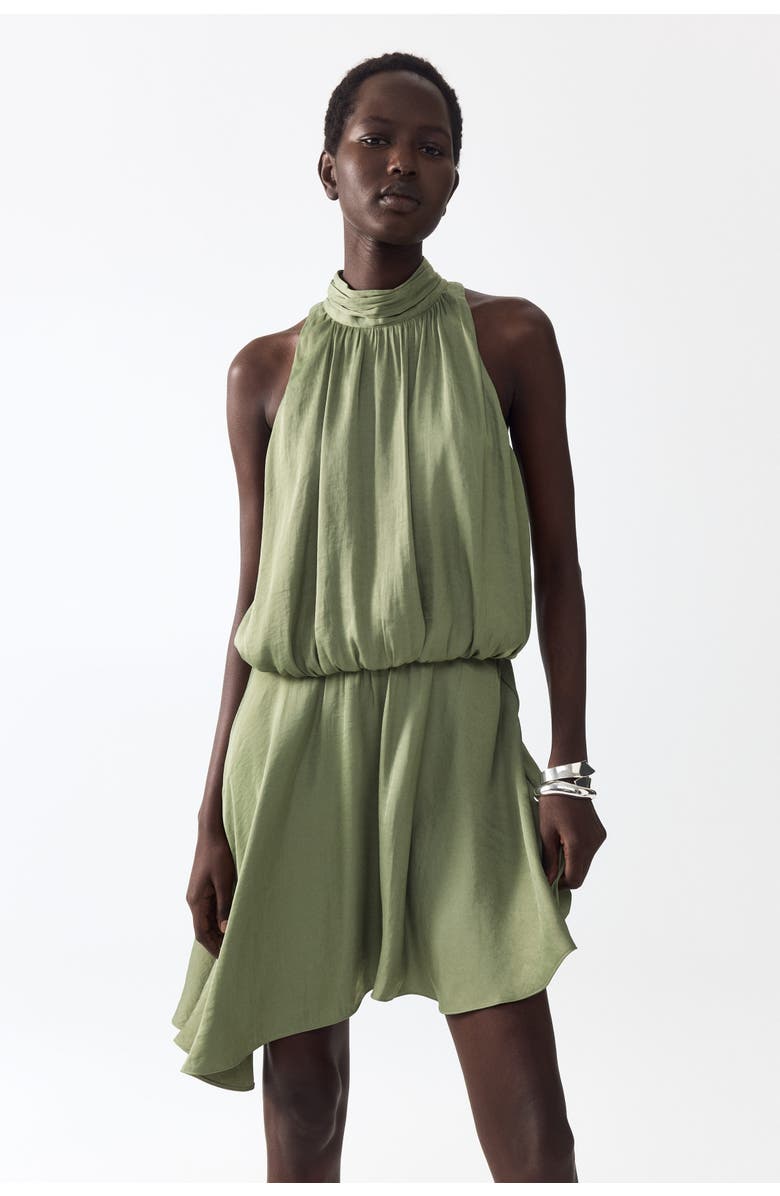 H&M Asymmetric-skirt Dress, Alternate, color, Green