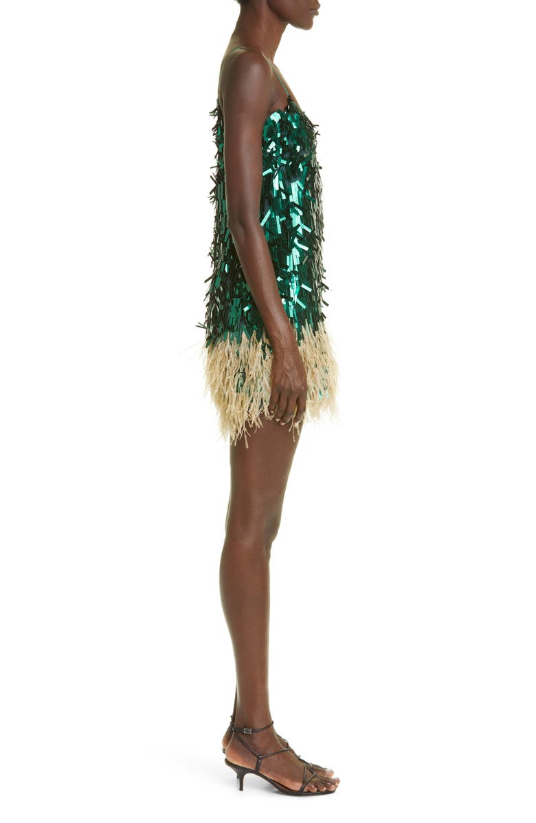 Johanna Ortiz Royal Dancer Paillette & Feather Minidress, Alternate, color,