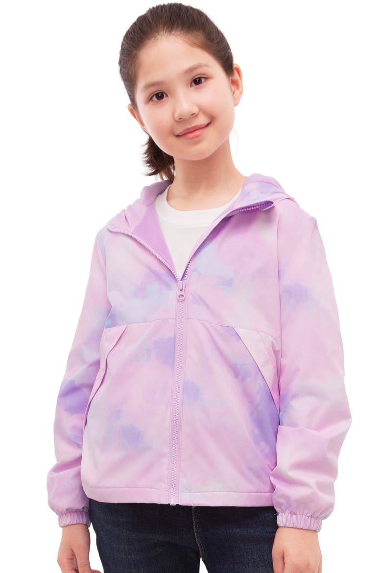 Kids' Lightweight Fleece-Lined Windbreaker, Main, color, Purple