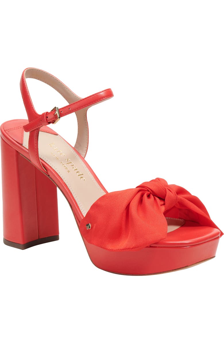 Kate Spade New York lucie ankle strap platform sandal, Main, color, Flame Scarlet